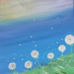 Dandelions in the wind