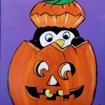 Penguin in a Pumpkin