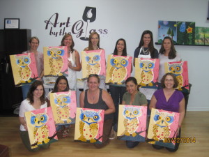 Class photo of Perched Owl painting